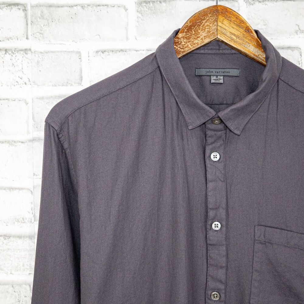 John Varvatos Collection Men's M Purple Button up Shirt slim Layer Collar